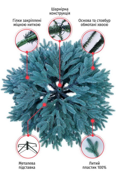 Елка Литая Голубая Элит 210